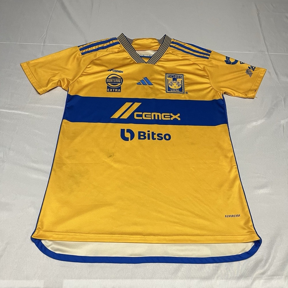 Adidas Tigres UANL 23/24 Home Soccer Jersey Men's Small Yellow